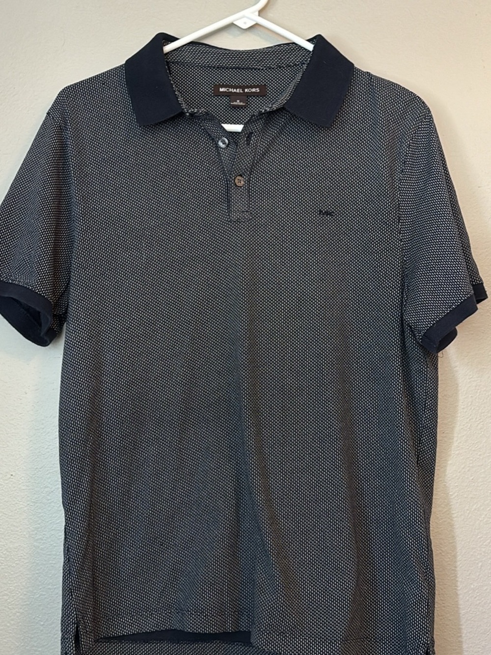 Michael Kors Men's Navy Micro-Pattern Polo